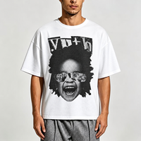 T-shirts d'été 220 GSM en coton 100% imprimé numériquement, taille L, col rond, manches courtes, coupe oversize, décontractés, respirants pour hommes adultes