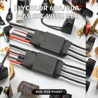 FLYCOLOR FlyDragon Lite 60A/80A 3-6S Moteur Brushless ESC FPV Accessoires pour Drones RC et Avions RC avec BEC 5V/6V/7.4V