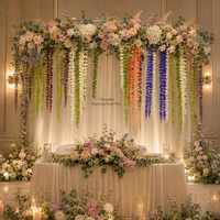 Nouveautés directes d'usine Chine : Fleurs artificielles murales en plastique souple, modernes et romantiques pour décoration de mariage