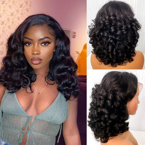 Perruques bouclées naturelles les moins chères en cheveux humains bruts non traités, brillantes et rebondissantes, avec frontal, échantillon gratuit - Product Image 3