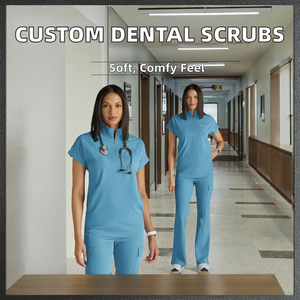 Tenues d'hôpital dentaire personnalisées OEM avec logo, nouvelle collection, haute qualité, taille XL, unisexe, en jersey 95% polyester 5% élasthanne, détection d'aiguilles HZMNOI - Product Image 2