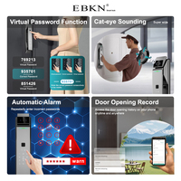 Caméra de reconnaissance faciale 3D WiFi Tuya, interphone vidéo, empreinte digitale biométrique, œil de chat, serrure de porte intelligente en alliage d'aluminium, carte mémoire