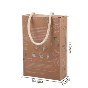 Bolsa de papel Kraft marrón de estilo vintage con asa retorcida para arreglos florales Suministro de floristería - Product Image 3