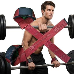 Conception de couleur personnalisée sangles de levage en laine prix de gros confortable néoprène rembourré antidérapant respirant Fitness sécurité - Product Image 1