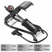 Pompe à pied BAIMEI 120 PSI haute pression en acier et alliage d'aluminium pour pneus de voiture, de vélo, de moto et jouets gonflables