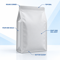Sachet personnalisé en aluminium à huit soudures latérales pour flocons d'avoine avec marquage à chaud pour la vente au détail et la vente en gros