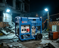 Générateur diesel portable 7 kW, moteur Yuchai, puissance maximale 8 kW, démarrage électrique, monophasé, avec roues