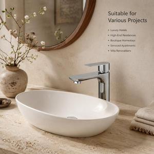 Grifo de Lavabo Moderno cUPC, Sin Plomo, Monomando, 1 Orificio, Mezclador para Lavabo, Cromado, Níquel, Negro Mate, Oro Rosa - Product Image 3