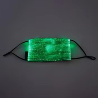 Masque LED rechargeable lumineux bleu scintillant à plis plats pour soirées et clubs