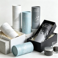 Emballage en tube de papier pour café et thé, biodégradable, respectueux de l'environnement, de qualité alimentaire, avec logo personnalisé, boîte cylindrique en carton, luxe, argent UV