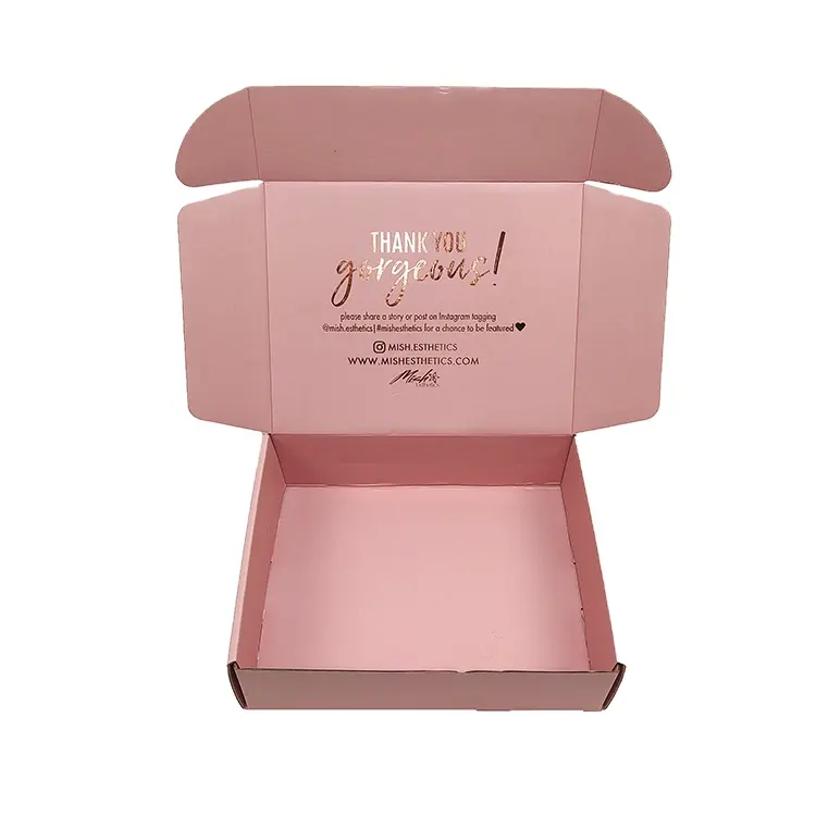 Luxury custom logo corrugated pink color jewelry shipping mailer box