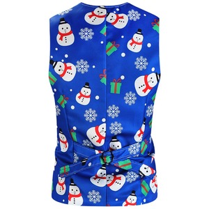 Autumn Winter New <strong>Men's</strong> <strong>Christmas</strong> Print Plus Size Slim Fit Casual Suit <strong>Waistcoat</strong> Vest Gilet Tops Outwear Clothing - Product Image 3