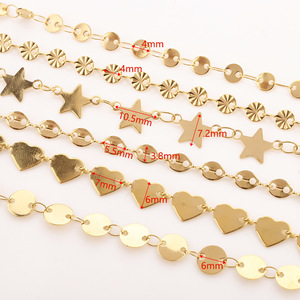 Colliers tendance en chaîne, étoile dorée, cœur, forme géométrique, chaîne unisexe, bijoux cadeau - Product Image 2