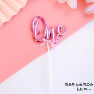 Centrotavola per <span class=keywords><strong>Torta</strong></span> 3D Placcato 'Felice Compleanno' in Spagnolo, per Matrimoni, Anniversari, Bambini di Un Anno, Decorazione per Torte all'Ingrosso - Product Image 2