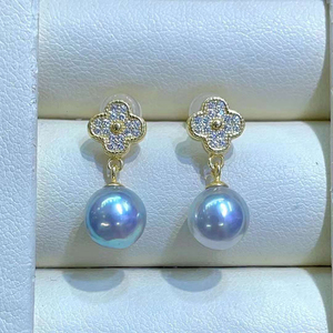 SGARIT gros bijoux perle boucles d'oreilles pendantes 7-8mm 925 argent Sterling japon <span class=keywords><strong>Akoya</strong></span> naturel mer eau perle boucles d'oreilles goutte - Product Image 6