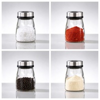 Botol Bumbu Kaca dengan Tutup Flip Top, Botol Shaker untuk Cabai, Wadah Rempah, Stoples Bubuk Jahe Bawang Putih Bawang Merah, Kemasan