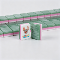 Mahjong américain personnalisé en acrylique, 160 tuiles, thème de Noël, jeu de société de table pour cadeau de vacances