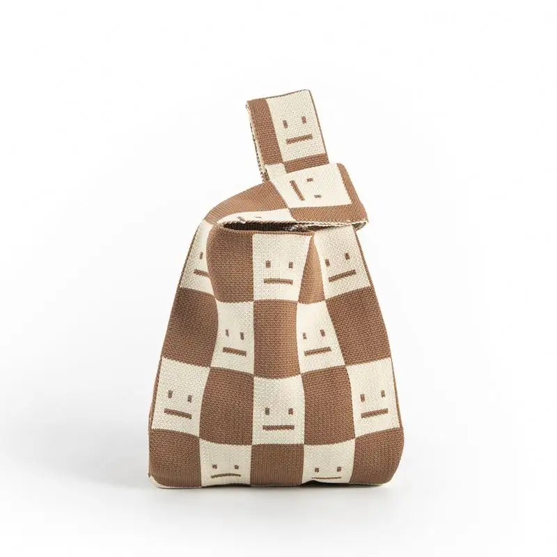 Design OEM materiali in maglia a colori graziose borse e Mini borse a secchiello in rete da donna borse con manico