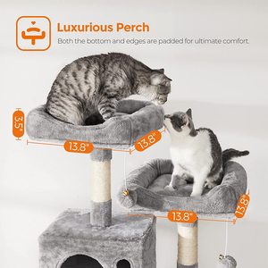 Griffoir pour chats de petite et grande taille, gris foncé, de haute qualité, durable, coloré, de taille moyenne, en forme de maison, tour, condo ou cage - Product Image 3