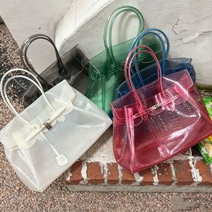 <span class=keywords><strong>Sac</strong></span> à main Firkin en PVC transparent, <span class=keywords><strong>sac</strong></span> en gelée, <span class=keywords><strong>sac</strong></span> fourre-tout décontracté, deux sangles, <span class=keywords><strong>sac</strong></span> à bandoulière portable, motif crocodile, résistant à l'eau - Product Image 1