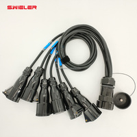 Câble d'alimentation Socapex 6 canaux 19 broches, boîtier de distribution d'alimentation 6 sorties 13AWG pour scène et concert, câble serpent Socapex