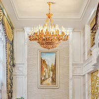 Lustre en laiton de style empire royal européen église hôtel lampes suspendues de luxe lumières pour bar à la maison de haute qualité