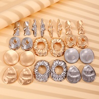 Boucles d'oreilles clous Mylove personnalisées en laiton plaqué or 18 carats, texture froissée, style métal liquide irrégulier, vente en gros