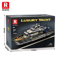 Reobrix 66103, 40 Piezas, Serie de Barcos, Yate de Lujo, Bloques de Construcción, Modelo de Juguete Educativo Técnico, Regalo Festivo, Escala 1:8