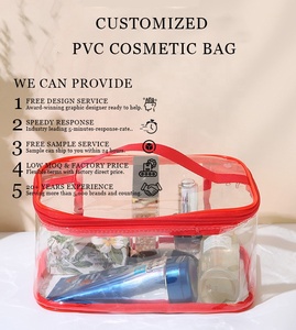 Pochette transparente pour la beauté, article bon marché pour la vie quotidienne, trousse de maquillage, sacs cosmétiques imperméables en PVC pour femmes - Product Image 5
