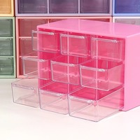 Armoire de rangement en plastique NFS à 9 tiroirs, boîte de rangement rectangulaire de style mini-tiroir 18,8x9,5x12 cm, organiseur de bureau pour fournitures de bureau