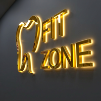 Enseigne lumineuse 3D personnalisée en métal avec transformateur fluorescent, lettres frontales éclairées, logo lumineux mural, boîte à lumière intérieure pour voiture
