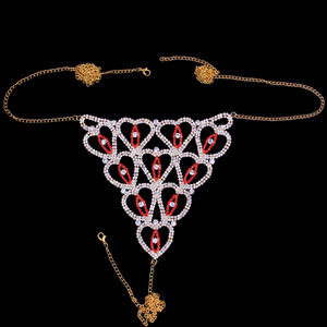 FanYue Nouveauté <span class=keywords><strong>2022</strong></span> Bijou de corps sexy pour <span class=keywords><strong>femme</strong></span>, chaîne de taille en strass cœur rouge pour string - Product Image 5