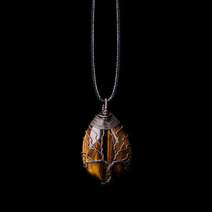 Pendentif arbre de vie en cristal naturel Simple, 1 pièce, collier d'améthyste en Quartz Rose, minéraux, bijoux pour hommes et femmes, cadeaux DIY - Product Image 5