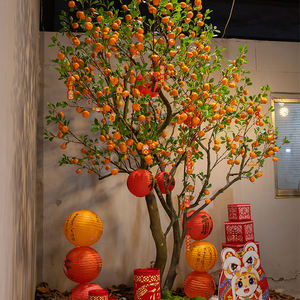 <span class=keywords><strong>Planta</strong></span> árbol artificial amarillo <span class=keywords><strong>naranja</strong></span> árbol falso árbol plantas enviar rápidamente Fábrica Real boda decoración falso personalizado - Product Image 4