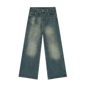 بنطلون جينز واسع الساق عصري بتطريز ثلاثي الأبعاد وطباعة مخصصة عالية الجودة - Product Image 5