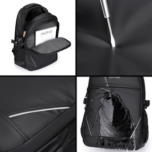 Bojue Rhino Men's <b>Backpack</b> 15 Inch Laptop <b>Large</b> Capacity Business Travel Lightweight Outdoor Solid Color Gray Black - Product Image 2