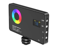 Lampe vidéo LED RVB, lumière d'appareil photo, pleine couleur, rechargeable 4000 mAh, intensité réglable 3200K-8500K, panneau lumineux pour studio photo