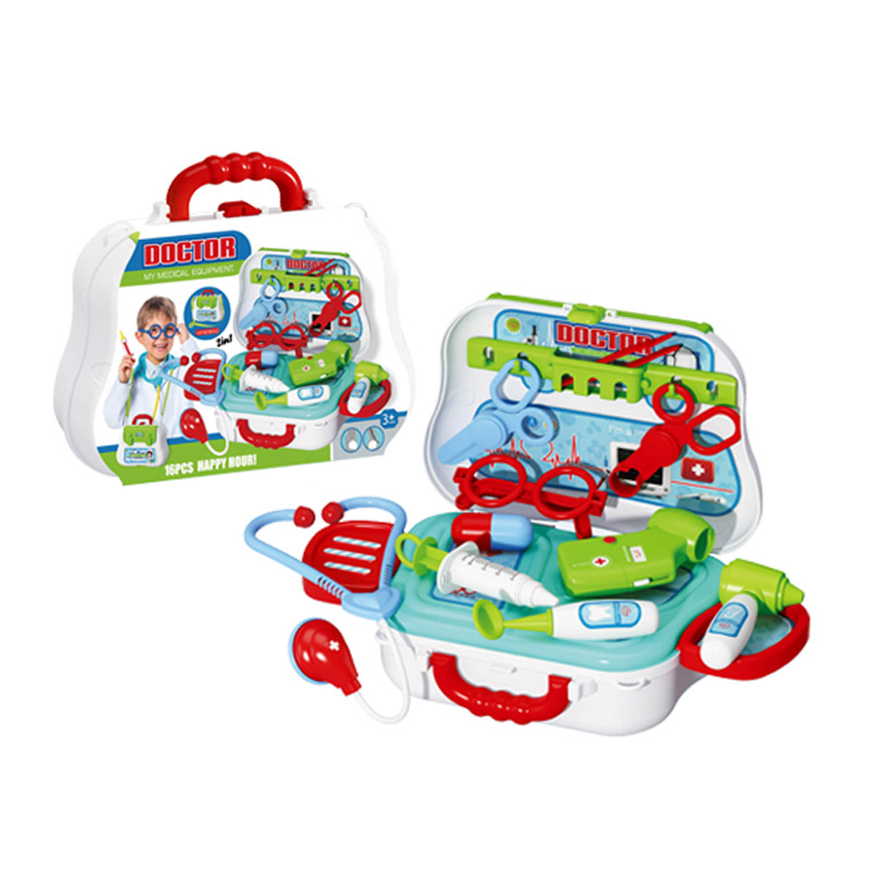 Пластмассовое медицинское оборудование 2 в 1, 16 шт., Наплечная Сумка, дизайнерский игровой рюкзак, докторский набор, игрушка для детей