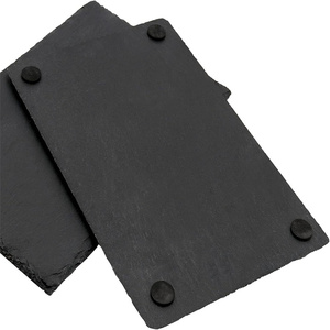 Plateau de service en ardoise naturelle Assiette à dîner rectangulaire isolée thermiquement étanche avec planche à découper en pierre noire gravée - Product Image 4