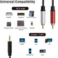 Câble audio Y-Cable Yinyu AC035M 3,5 mm vers double RCA stéréo pour mixeur, amplificateur, studio