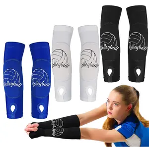 Venta al por mayor de logotipo personalizado para prevenir lesiones en la muñeca Brace voleibol brazo de compresión que pasa la manga del antebrazo protector acolchado Thumbhole