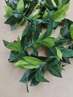 Karangan Bunga Daun Hijau Lei Hawaii Bunga Merah Muda Hula Hawaii Kalung Gaun Pesta Hiasan Kepala dan Ikat Rambut Karangan Bunga