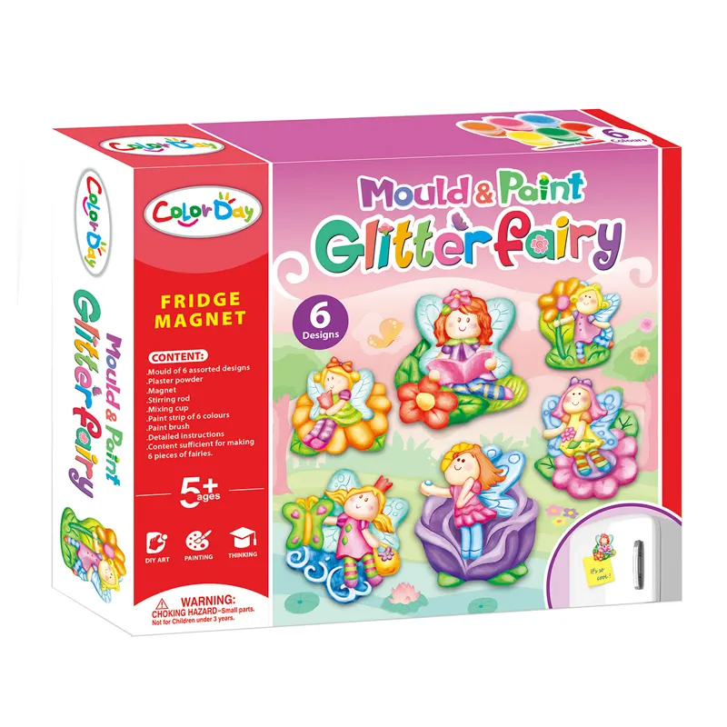 Creative Kids Diy Uw Eigen Koelkast Verf Arts & Crafts Magneet Kits Voor Kinderen Glitter Fairy Mold & Verf kit