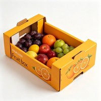 Boîte d'emballage personnalisée pliable en carton kraft, boîtes en carton ondulé recyclables pour fruits et légumes