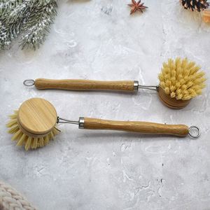 Wholesale Beech Wood Sisal Long Handle Durable Handmade Kitchen <b>Scrub</b> <b>Brush</b> with Custom Logo for Eco-Friendly Promotional Use - Product Image 6