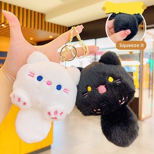 Porte-clés pendentif sac d'école chat mignon et adorable, vente en gros, poupée en peluche, petit cadeau pour couple, pour achat en gros - Product Image 2