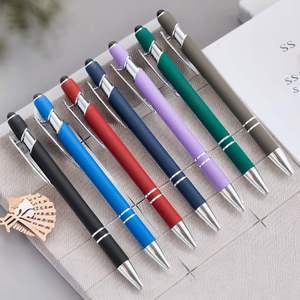 Bolígrafo Promocional de Aluminio con Recubrimiento de Goma, Tinta Negra, Punta Táctil Suave, Personalizado con Logotipo, Precio Económico - Product Image 1