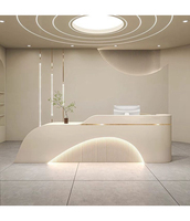 Comptoir de réception en marbre à surface solide au design unique et tendance