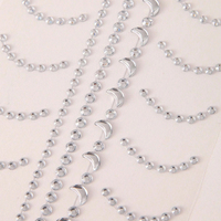 1 autocollant de bijoux multi-facettes auto-adhésif, strass sexy lavables pour maquillage DIY, décoration de fête pour visage, corps, costume, danse
