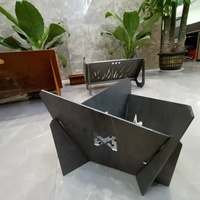 Brasero en acier Corten découpé au laser sur mesure, foyer extérieur portable 80'' 90'', installation facile, en stock